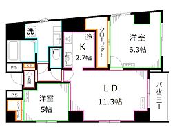 LiveFlat新中野 2LDKの間取図画像