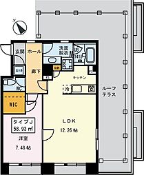 桃園パークマンション 1LDKの間取図画像