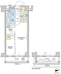 RESIDENCEKLENJI 1LDKの間取図画像