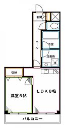 グローリス中野 1LDKの間取図画像