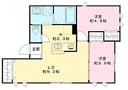 パセオ ヴィラ 2LDKの間取図画像