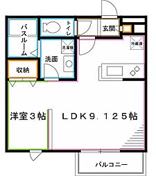 ライトガーデン2 1LDKの間取図画像