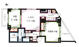 エスティメゾン哲学堂 2LDKの間取図画像