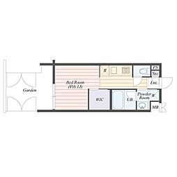 BCITYアパートメントシンジュクNW ワンルームの間取図画像