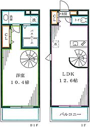 PLUME 1LDKの間取図画像