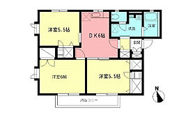 サニーコート 201 ｜ 神奈川県平塚市豊田打間木615-1（賃貸アパート3DK・2階・54.60㎡） その2