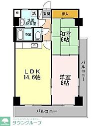 フリーダム光が丘2 2LDKの間取図画像