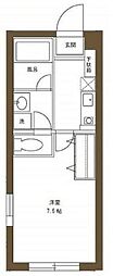 カオパレスno.22 1Kの間取図画像