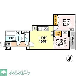 セレスティア上鷺宮II 2LDKの間取図画像