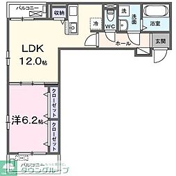 サンプラシード 1LDKの間取図画像
