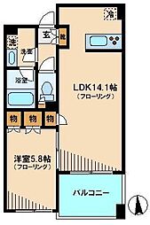 エーデル練馬 1LDKの間取図画像