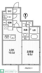 THE PALMS MUSE新江古田 1LDKの間取図画像