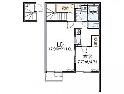 レオネクストプレジオ 1LDKの間取図画像