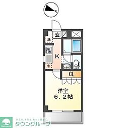 グリーンステージ 1Kの間取図画像