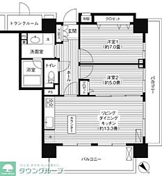 グランピラー高井戸 2LDKの間取図画像