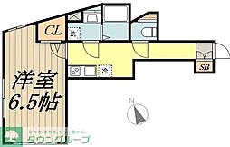 カグアス高円寺 1Kの間取図画像
