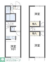 レオパレスアドレス 2DKの間取図画像