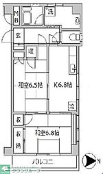 勇進ビル 2DKの間取図画像