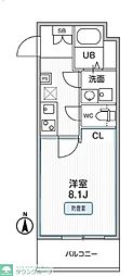 THE PALMS MUSE新江古田 1Kの間取図画像