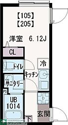 IXOK・S武蔵関 ワンルームの間取図画像