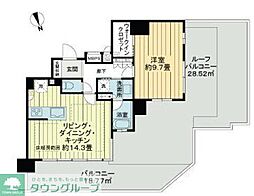 ライオンズ石神井公園ステーションゲート 1LDKの間取図画像