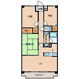 コンフリエ八幡町 3LDKの間取図画像
