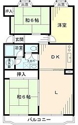 コーポ栗林 3LDKの間取図画像