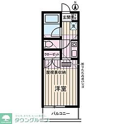 プレミール 1Kの間取図画像