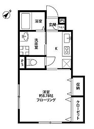 AmourMegurita 1Kの間取図画像