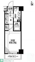プレール・ドゥーク練馬中村橋 1Kの間取図画像