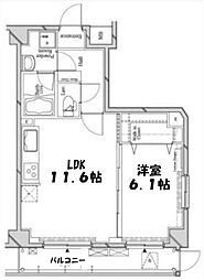 ラフィスタ中野鷺宮 1LDKの間取図画像