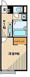 レオパレスウィステリア神田 1Kの間取図画像