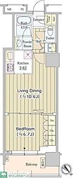 ユニゾンタワー東中野 1LDKの間取図画像
