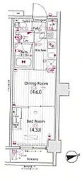 ガーラ・ヴィスタ練馬中村橋 1DKの間取図画像