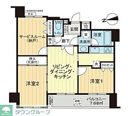 ライオンズシティ武蔵小金井 2SLDKの間取図画像