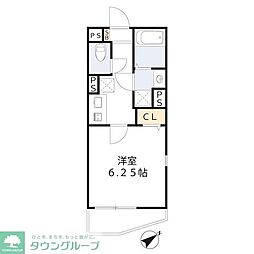 ハピネス元町 1Kの間取図画像