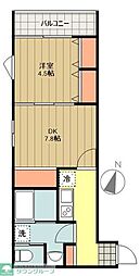 西東京市保谷町6丁目アパート 2Kの間取図画像