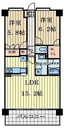 ANESISKAPPADUO 2SLDKの間取図画像