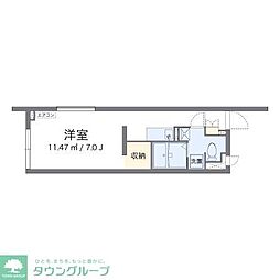 アルクアニュースデイ ワンルームの間取図画像