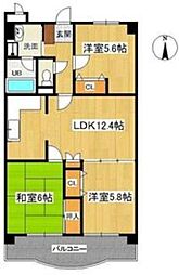 アゼリアガーデンハイツ 3LDKの間取図画像