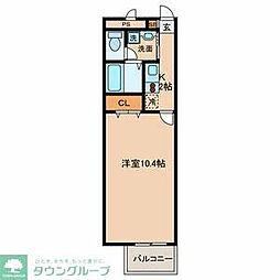 アンプルールフェールコーキ 1Kの間取図画像