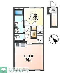 エルノルテ 1LDKの間取図画像