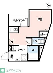 PALACE HAYAMIYA ワンルームの間取図画像