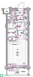 THEPREMIUMCUBEG東中野 1Kの間取図画像