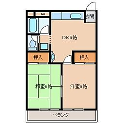 大塚マンション 2DKの間取図画像