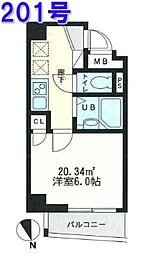 一真舎 1Kの間取図画像