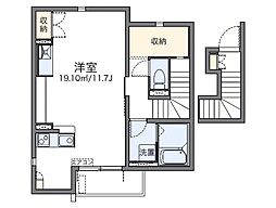 西武新宿線 上井草駅 徒歩14分の賃貸アパート 2階ワンルームの間取り