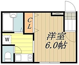 JR総武線 三鷹駅 徒歩12分の賃貸マンション 3階ワンルームの間取り