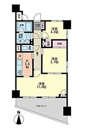 西武池袋線 練馬高野台駅 徒歩1分の賃貸マンション 2階2LDKの間取り