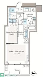 パークシティ中野ザタワーエアーズ 1LDKの間取図画像